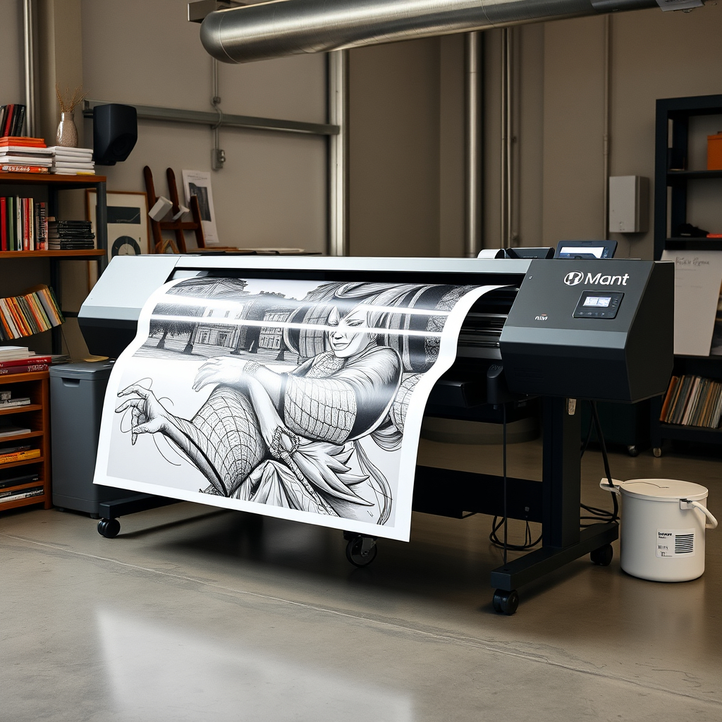 Wide-format printer producing signage in Windhoek